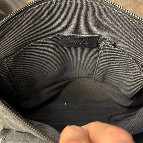 Vintage Salvatore Ferragamo Gancini Monogram Canvas Crossbody Bag - Black - Picture 11 of 14